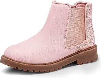 HARVEST LAND Girls Boots Kids Ankle Boots Zipper School Shoes Elegant Big Kid Fashion Winter Boots Zip-up Short Flat Bootie for Junior/Yourth