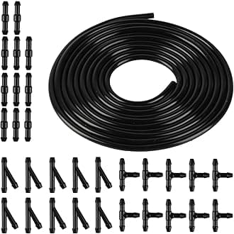 4m Car Windshield Washer Hose Kit with 30 Pieces Hose Connectors, Y I T Type Universal Windscreen Wiper Hoses to Connect Car Water Pump and Nozzles