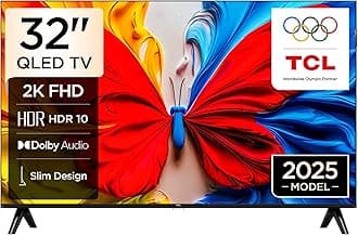 32S5K Television 32 Inch Smart TV QLED HDR 10 Google TV, Dolby Audio, Game Mode, Multiple Eye Care with Slim Design (2025 Model)