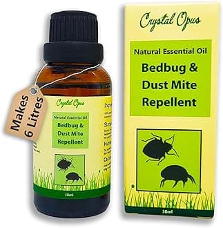 Bed Bug & Dust Mite Natural Repellent. Safe for Humans & Pets. Smells Beautiful. Makes 6 litres. Spray On Beds, Sofas, Carpets, Floors, Furniture Legs, Fabrics & Surfaces. Essential Oil Blend.