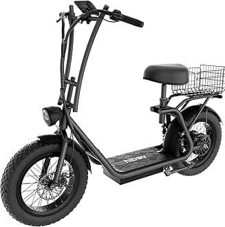 Hiboy Electric Scooter for Adults with Seat & Basket, 810W Motor, 25MPH, 34mi Range, 16" All-Terrain Tires (Snow/Mud), Dual Disc Brakes, UL2272 - 3-in-1 Commuter/Shopping/Off-Road E-scooter