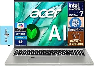 acer Aspire Vero 16 AI Powered Laptop 16.0" IPS WQXGA (> 2K) Display (Intel Core Ultra 7 155U, 16GB LPDDR5X, 8TB PCIe SSD, Intel Graphics, Backlit KB, Fingerprint, Win 11 Home) w/DKZ USB Port Expander