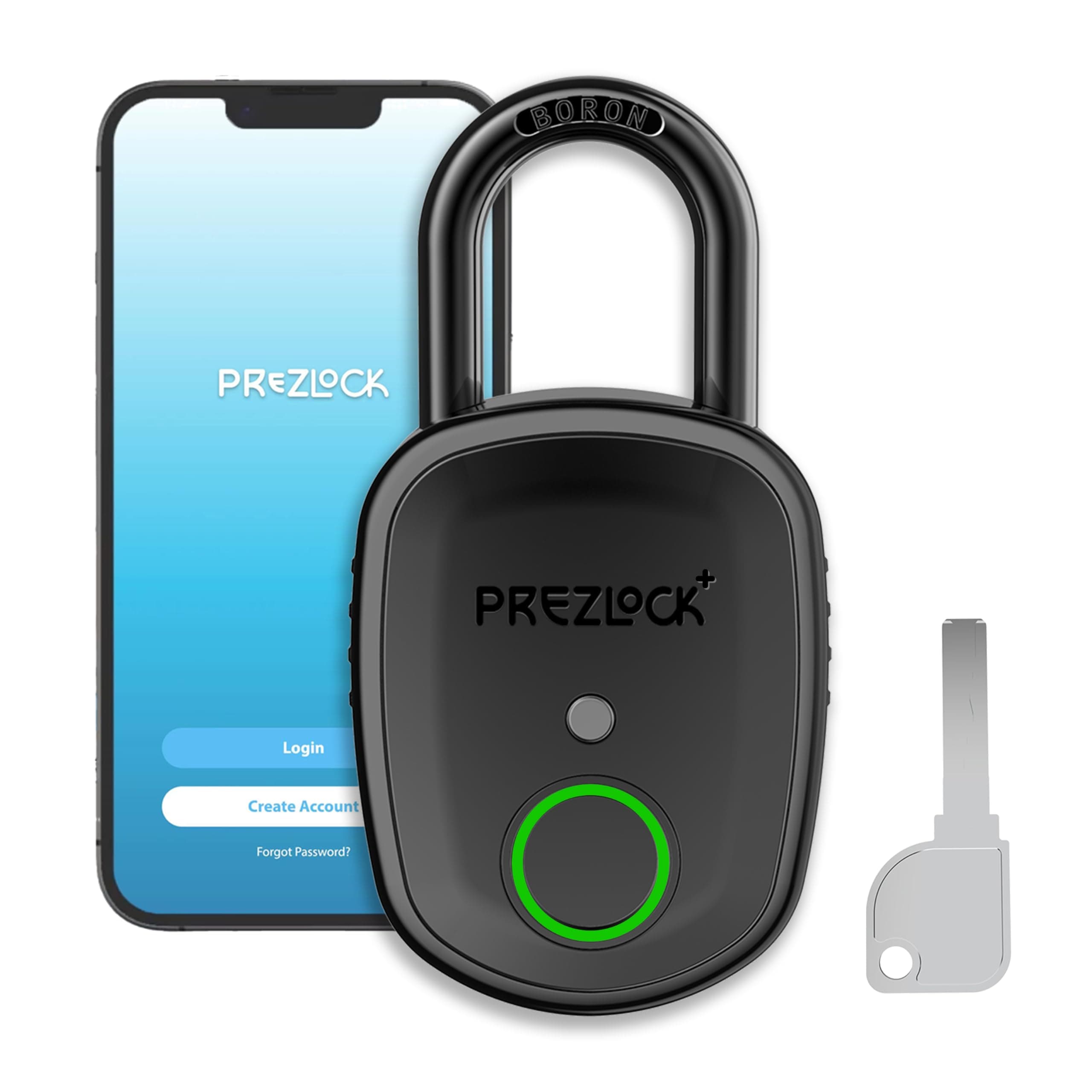 Smart Fingerprint Padlock with Key, Biometric Padlock with APP, Suitable for Outdoor and Heavy Duty, IP65 Waterproof.