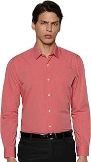 Peter England Men's Everday Regular Fit Solid Shirt | Cotton Rich | 5-Pin Pocketing