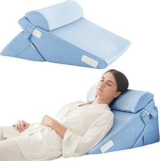 3 Pack Orthopaedic Foam Post-Surgery Pillows for Back, Leg and Knee Support, Foldable Triangle Pillow Adjustable 9-12cm