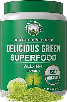 Organic Greens Superfood Powder. Best Tasting Super Greens Powder with 25+ Organic Ingredients for Max Energy and Athletic Performance. Vegan Keto Green Juice Daily Drink
