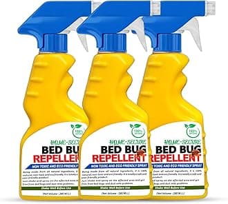 Home-secure Bed Bug Killer Spray| Natural Bed Bug Repellent | Instant Action Long Lasting Protection, Chemical-free, Eco-friendly, Insect Repellent, with Lime Scent (280 ml, Pack of 3)