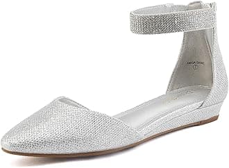 DREAM PAIRSWomen's Low Wedge Ankle Strap Flats Shoes