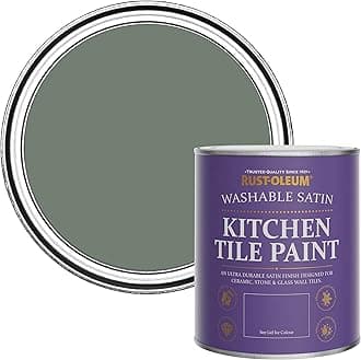 Rust-Oleum Green water resistant Kitchen Tile Paint in Satin Finish - Serenity 750ml