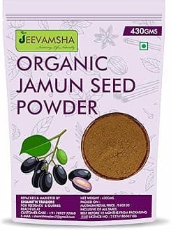 Jamun Seed Powder 430G – Organic Ayurvedic Supplement for Diabetes Blood Sugar Support & Digestion Pure & Natural