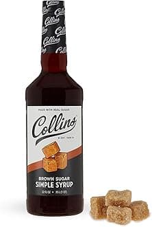 Collins Brown Sugar Syrup - Simple Syrup for Cocktails, Brown Sugar Coffee Syrup - Cocktail Syrup 32oz Set of 1