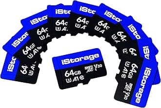 10 Pack iStorage microSD Card 64GB | Encrypt Data stored on iStorage microSD Cards Using datAshur SD USB Flash Drive | Compatible with datAshur SD Drives only