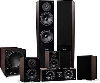 Elite High Definition Surround Sound Home Theater 7.1 Speaker System Including Floorstanding Towers, Center Channel, Surround, Rear Surround Speakers, and DB10 Subwoofer - Walnut (SX71WR)