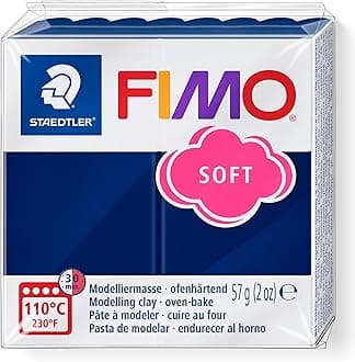 STAEDTLER 8020-35 FIMO Soft Oven-Hardening Polymer Modelling Clay - Windsor Blue (1 x 57g Block)