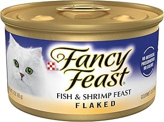 Purina Fancy Feast Wet Cat Food Flaked Fish and Shrimp Feast - (Pack of 24) 3 oz. Cans