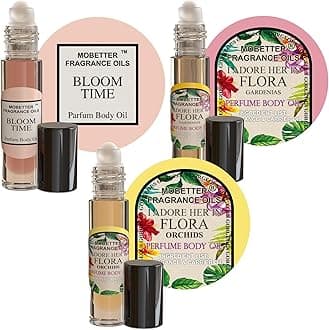 MOBETTER FRAGRANCE OILS Bloom Time and Flora 3 Piece Women Perfume Set Body Oil