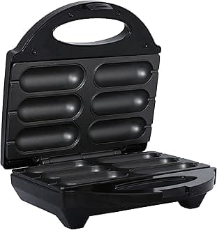 Brentwood TS-601S Non-Stick 6 Mini Corn Dog Maker, Stainless Steel, Silver, 5X10X10