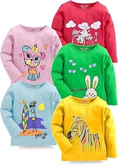 Kuchipoo Girls Full Sleeves Regular Fit Cotton T-Shirt