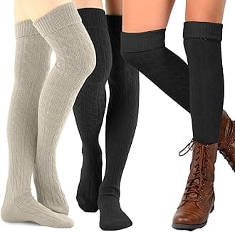 Fashionable Cotton Slouchy Boot Socks for Women and Girls: Long Thigh Highs, Over-the-Knee Highs, and Knee Highs