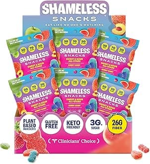 Snacks Sweet & Sour All-Stars, Sour Gummy Candy Variety Pack, Healthy, Vegan, Gluten-Free, Low Sugar, Fruit Snacks, Red Raspberry, Watermelon, Peach, Green Apple, Blue Raspberry, 6 Pack