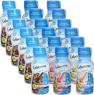 Assortment | Glucerna Original Shake | Rich Chocolate, Homemade Vanilla, and Creamy Strawberry Flavors | Includes one Niro beverage sleeve | 18 Pack