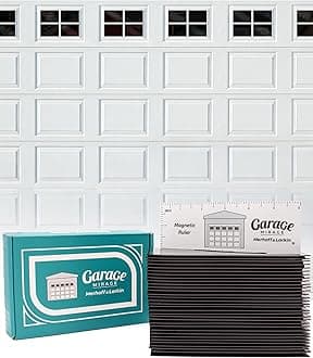 Magnetic Garage Door Windows | Fits 2 Car Garage | Strong & Glossy Real Look | Decorative Black Window Decals | Magnets Hardware Set | Faux Kit | Perfect Decoration & Easy Installation Home Upgrade