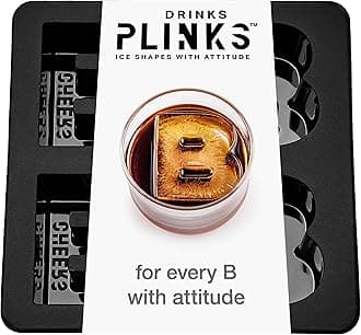 DRINKSPLINKS Letter B Personalized Ice Cubes Mold With Initials. Custom Ice Cube Trays are Thoughtful Customized Gifts, Fun Cocktail Accessories, Monogram Whiskey and Bourbon Gifts for Men and Women