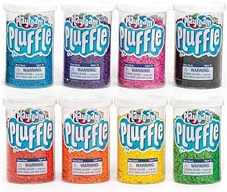Educational Insights Pluffle® Mini 8-Pack - Sensory Bin Foam Set, No Mess Alternative to Sand Toys & Slime for Toddlers at Home or in the Classroom, Fun Sensory Table Filler, Gift for Kids Ages 3+