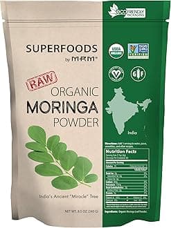 MRM Organic Moringa Powder - USDA Organic Moringa Leaf Powder, Superfood High in Fiber and Antioxidants for Smoothies, Tea, and Daily Nutrition, for Women & Men, Vegan and Gluten-Free - 60 Servings