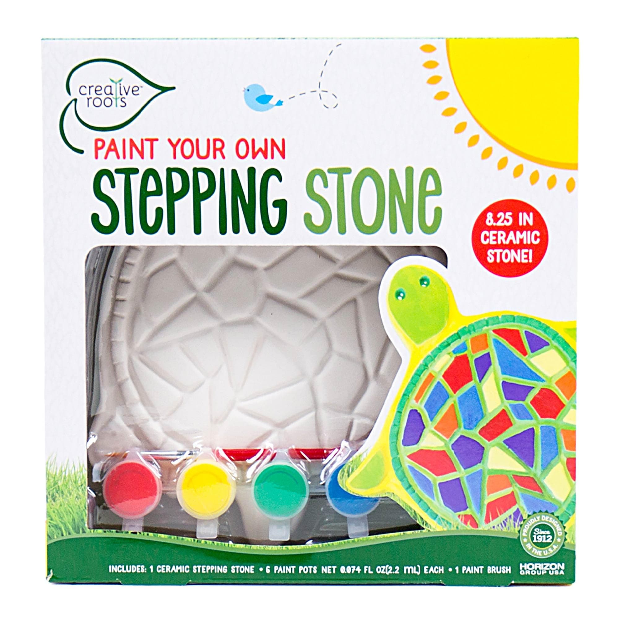 Mosaic Turtle DIY Stepping Stone Kit, Includes Ceramic Stone & 6 Vibrant Paints for Kids Ages 8+