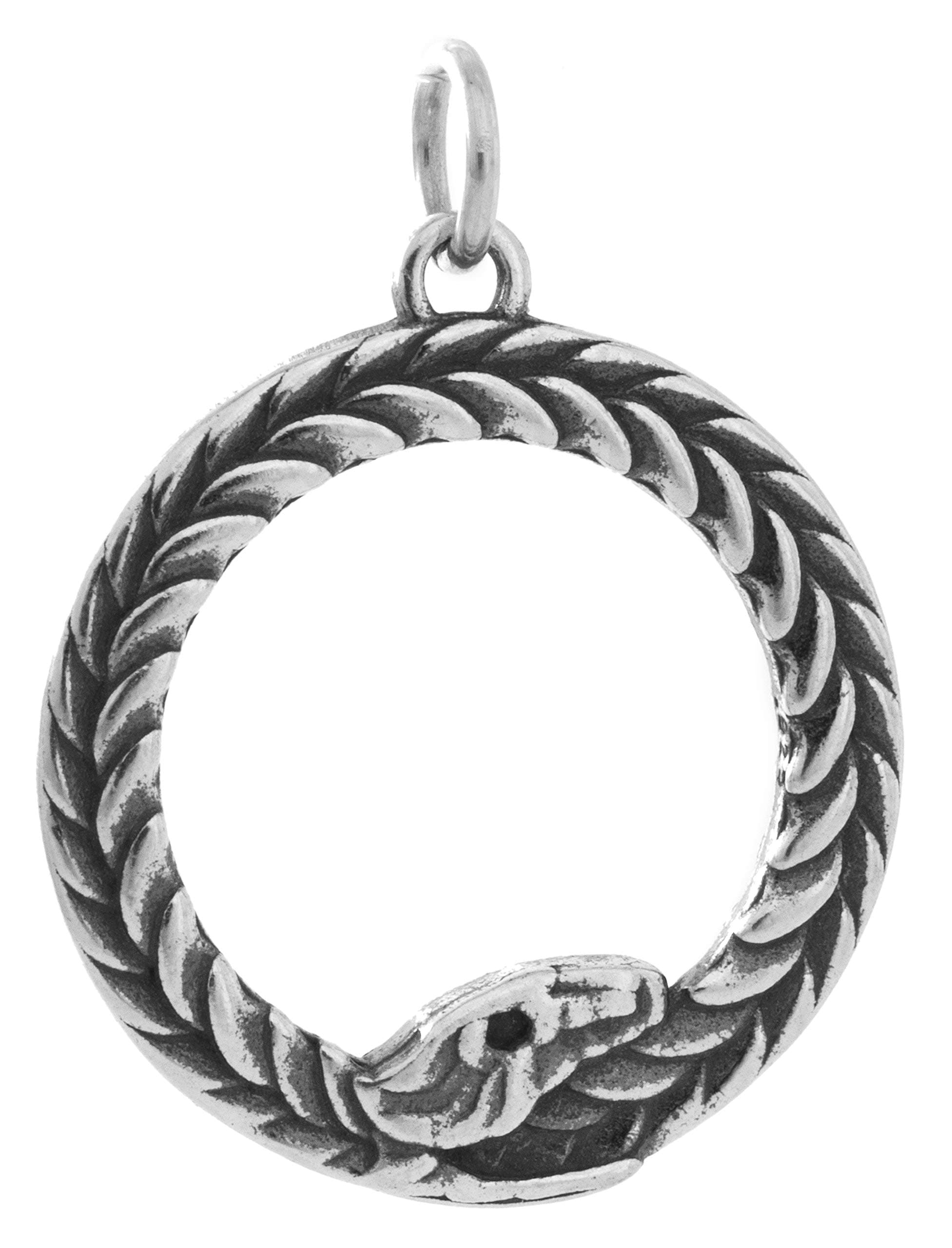 Little Devil Designs Sterling Silver Ouroboros, Infinity Serpent - Double Sided - (Pendant Only or Necklace)