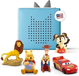 Toniebox 1 Audio Player Bundle with Woody, Lightning McQueen, Simba, Winnie-The-Pooh, and Playtime Puppy - Listen, Learn, and Play with One Huggable Little Box - Light Blue [Discontinued]