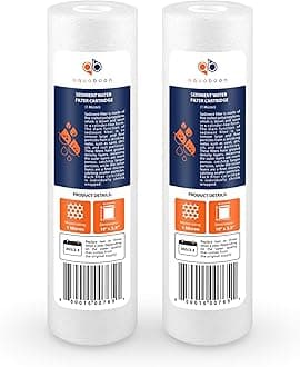 Aquaboon Whole House Sediment Filter - 1 Micron Water Filter 10 x 2.5 | Well Water Filter Replacement Compatible with AP110, WHKF-GD05 (2-PACK)