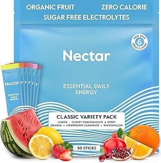 Energy Booster - Organic Caffeine, B12 & Electrolytes - Sugar Free & Zero Calorie – Healthy Coffee, Energy Drink & Soda Alternative – Hydration & Energy Supplement (Variety 30 Powder Packets)