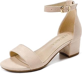 Girls High Heels Sandal for Girls Open Toe Ankle Buckle Strap Dress Shoes for Little Big Kids in Wedding Party Block Chunky Pump Sandals