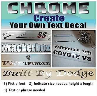 1" -11" Chrome Custom Text Lettering Phrase Vinyl Truck car Boat Numbers Decal Personalized Lettering vinylcreationpros