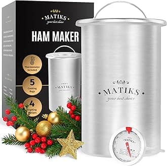 Matiks Deli Meat Press Mold for Deli Meats - Make Your Own Healthy Homemade Ham with This Stainless Steel Lunch Meat Press Maker - Our Ham Maker Includes Bonus Thermometer, Recipes and Cooking Bags