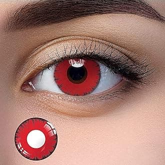 Colored Contact Organizer Case Storage with Set, Bseries Shine Red