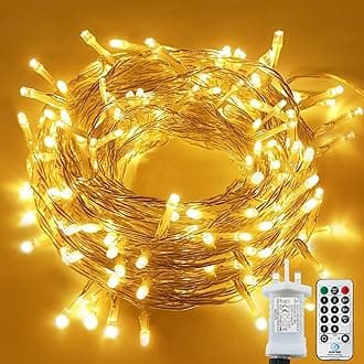 Fairy Lights Outdoor Waterproof, 25M/82ft 220LED Plug in String Lights Indoor/Outdoor, 8 Modes Christmas Lights for Christmas Tree Wedding Party Bedroom Room Easter Decorations (Warm White)
