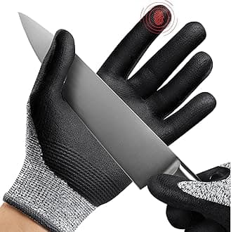 NoCryProfessional Cut Resistant Work Gloves for Men and Women with Firm Grip and Waterproof Palms — Cut Resistant Gloves with Touchscreen Tips & Reinforced Thumb — Cutting Gloves or Anti Cut Gloves