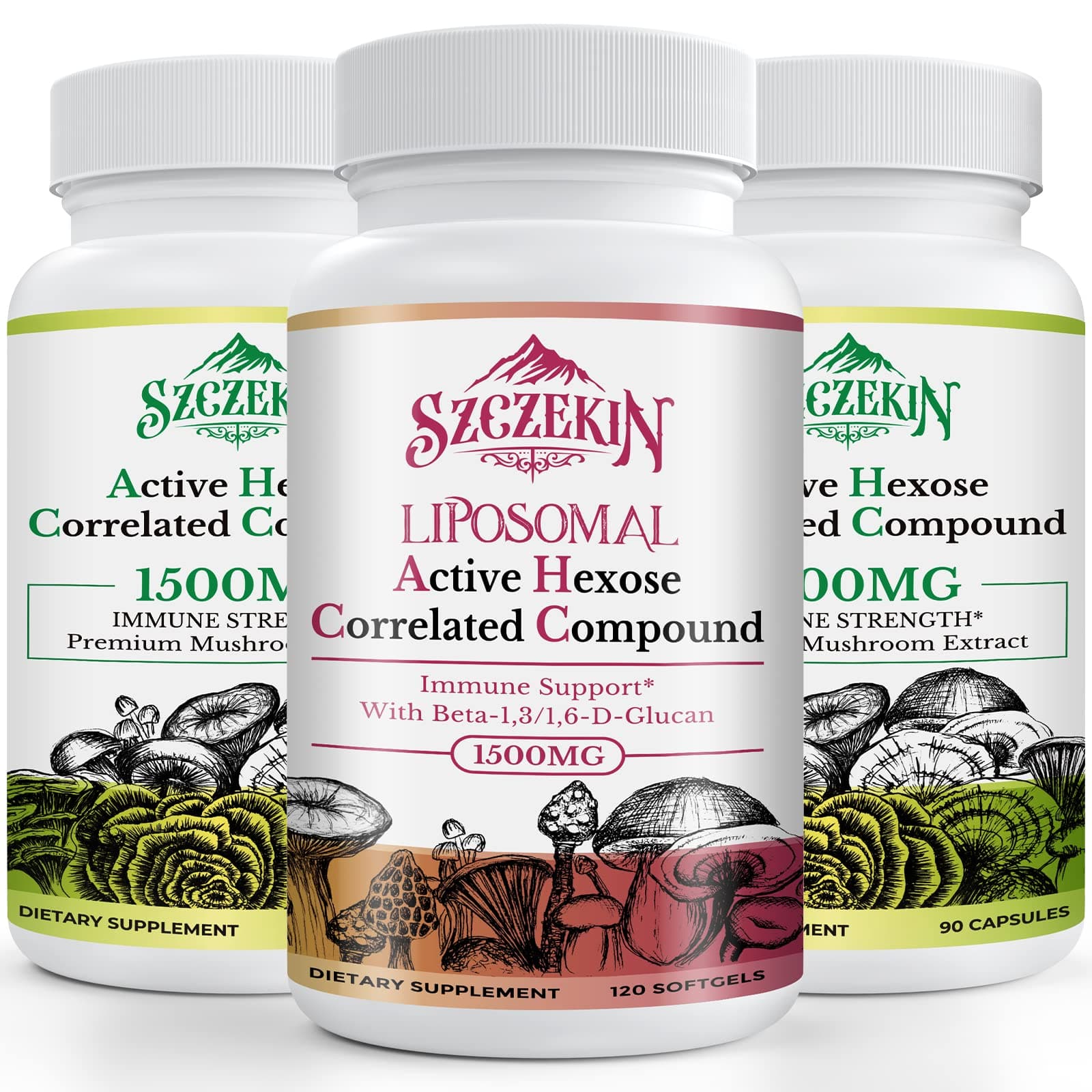 Active Hexose Correlated Compound 1500 mg Supplement 180 Capsules Bundle with 1500mg Liposomal Active Hexose Correlated Supplement 120 SoftGels