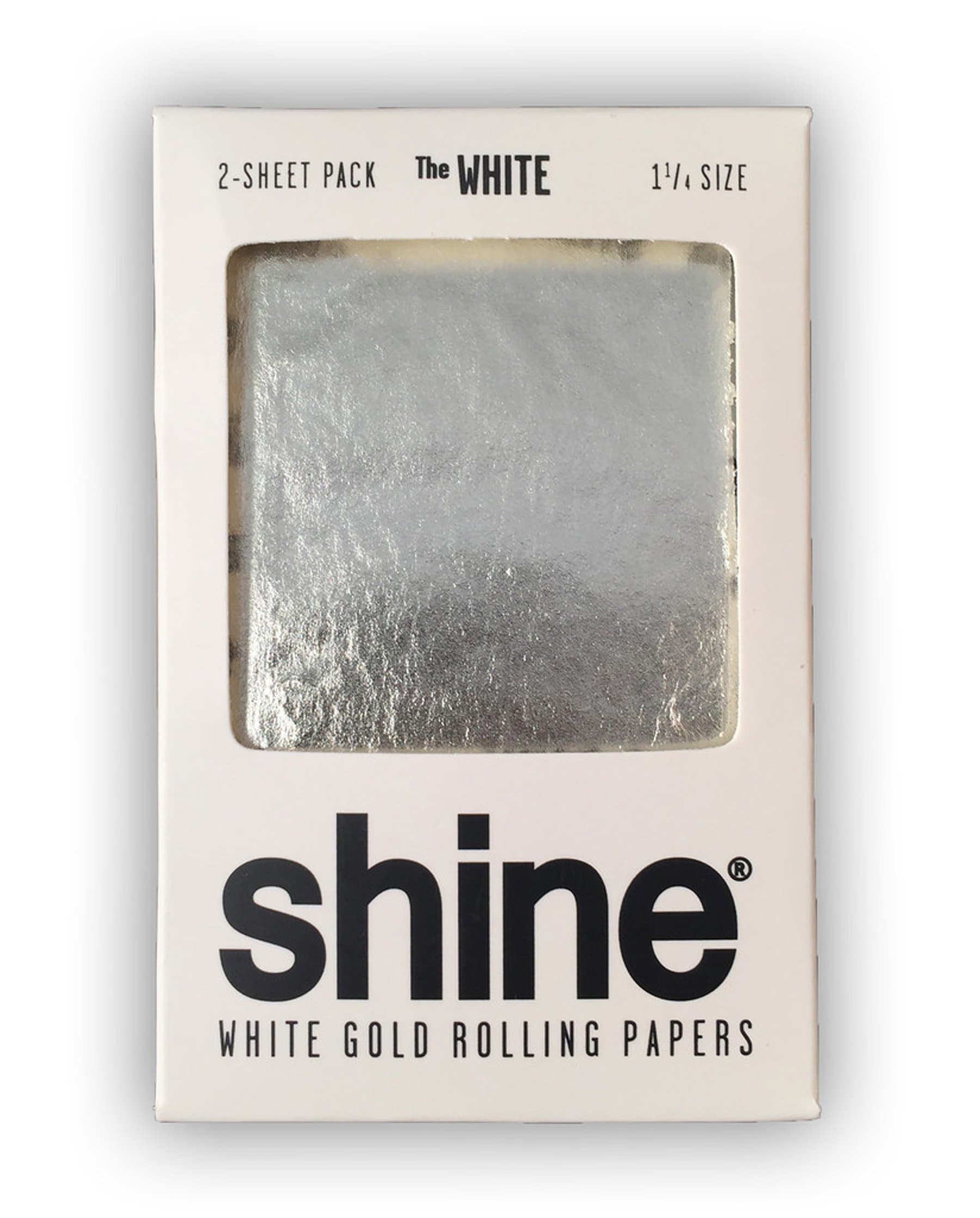 Shine 24K White Gold Rolling Papers 2 Sheet Pack The White by Shine 24K White Gold Rolling Papers 2 Sheet Pack The White