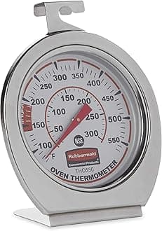 Rubbermaid Commercial Products Stainless Steel Instant Read Oven/Grill/Smoker Monitoring Thermometer (Metallic)
