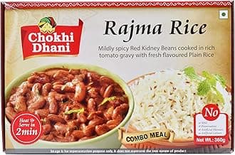 Chokhi Dhani Rajma with Rice | Ready to Eat Rajma Chawal Meal | Instant Premix | Heat & Eat in 2 Minutes | Microwavable Homestyle Food (Pack of 1, 360g)