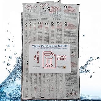 EVAQ8 Oasis 167mg Emergency Water Purification Tablets 500 Tablets - Treats 10,000 Litres