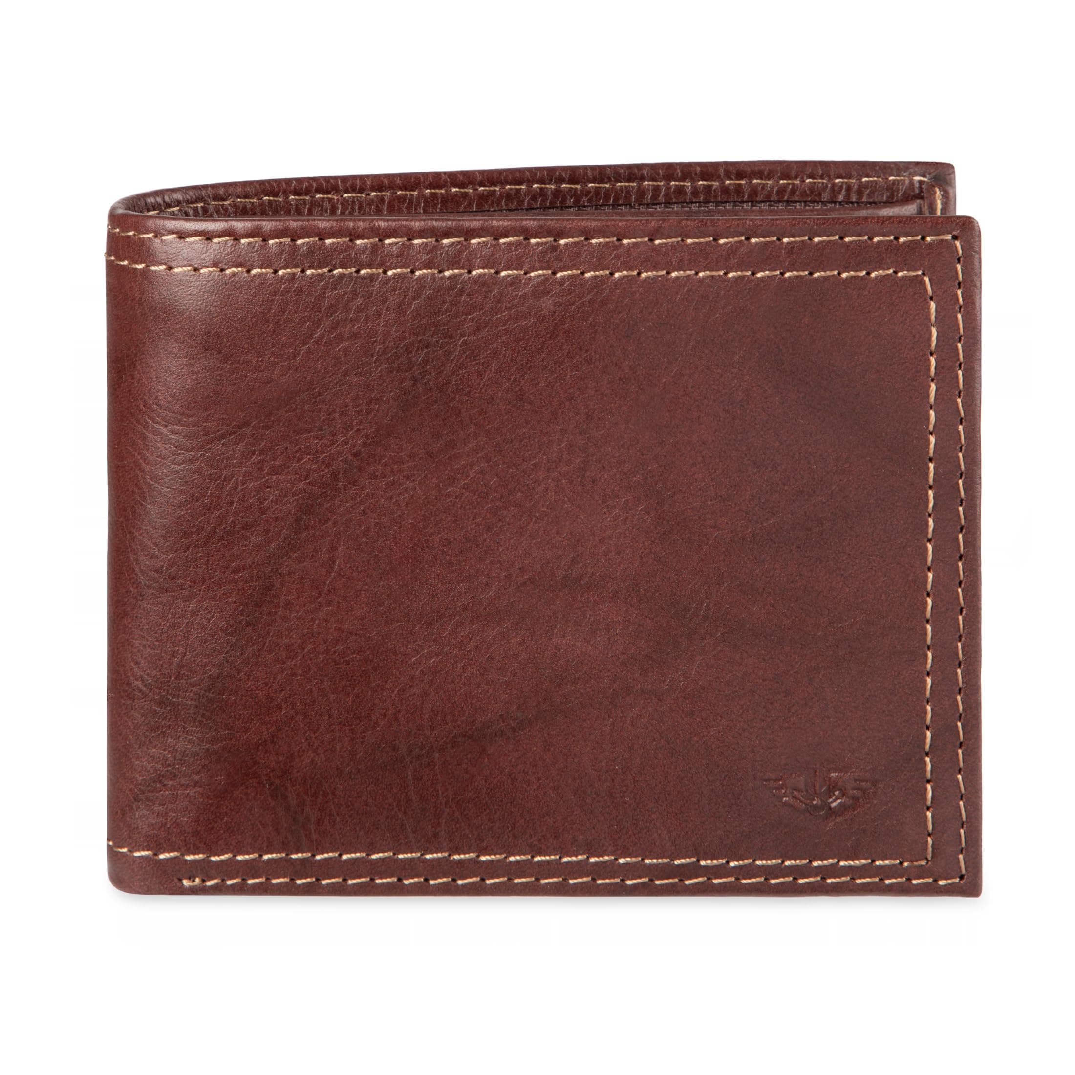 Men's Bifold Leather Wallet - Thin Slimfold RFID Blocking Security Smart Extra Capacity