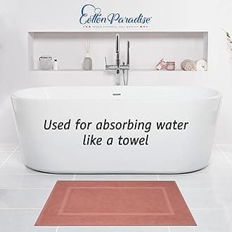 Cotton Paradise 100% Cotton Bath Mats for Bathroom Floor Set of 2 Pack, 20x34 Soft Absorbent Washable Quick Dry Tub Bathmat, Coral Towel Bath Mat