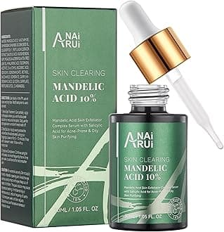ANAiRUi Salicylic Acid 2% Serum with Mandelic Acid 10% Face Exfoliating Peels with AHA BHA Skin Exfoliant Peel Solution, for Dark Spots, Blackheads, Enlarged Pores, Wrinkles & Fine Lines - 30 ml