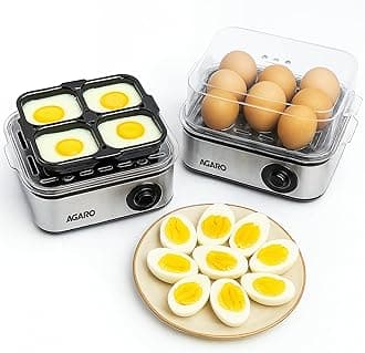 Grand Egg Boiler And Poacher, 2-in1 Boils 8 Eggs, Poach 4 Eggs, Steamed Vegetables, 3 Boiling Types, Stainless Steel Body, Transparent Lid, 500W, Silver