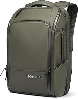 NOMATIC 14L Travel Pack - Mens Travel Backpack - Expandable to 21L - Water Resistant Daypack - TSA-Ready - Lightweight Business Traveling Backpack for Men - 15" Laptop Compartment